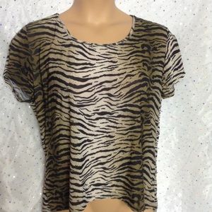 TNO New Brown Zebra Ombre Career Top 3X